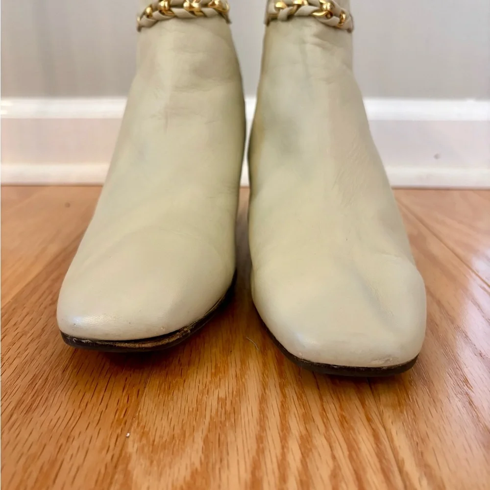 Vintage Bally Soft Leather Cream Ankle Boots GUC Sz 9 - Picture 4 of 11